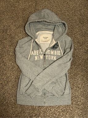 Abercrombie & Fitch Light Gray Zip-Up